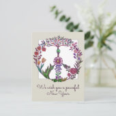 平和カラフルフローラかわいいボホヒッピー卸売 ポストカード (スタンド正面)