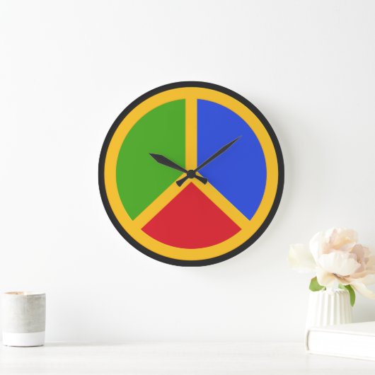 平和カラフル標識壁時計 ラージ壁時計 (ホーム)