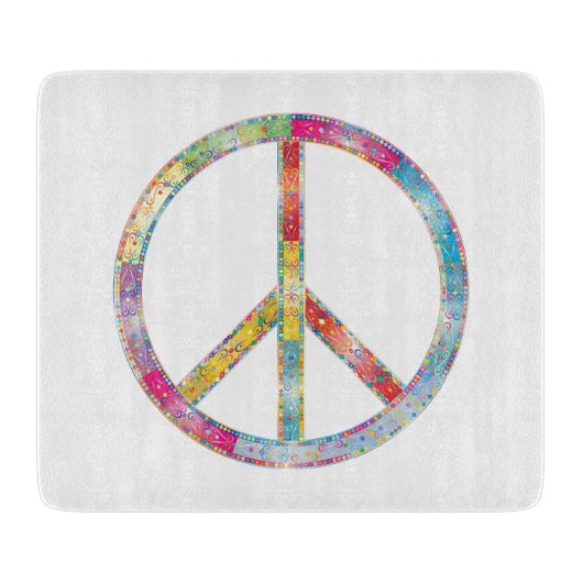 平和カラフル標識 カッティングボード (正面)