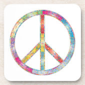 平和カラフル標識 コースター (正面)