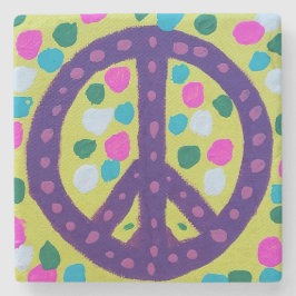 平和カラフル標識 ストーンコースター