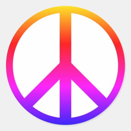 平和カラフル記号ラウンドステッカー ラウンドシール (正面)
