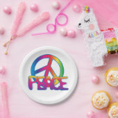 平和カラフル記号紙プレート ペーパープレート (パーティー)