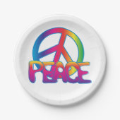 平和カラフル記号紙プレート ペーパープレート (正面)
