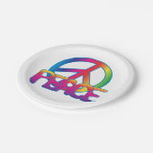 平和カラフル記号紙プレート ペーパープレート (アングル)