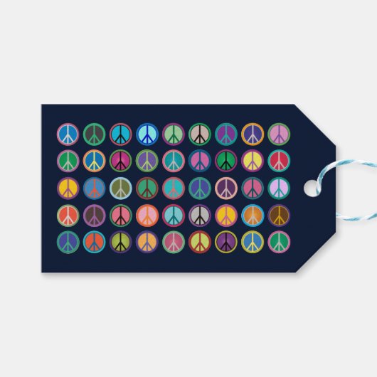 平和カラフル記号 ギフトタグ (正面(横))
