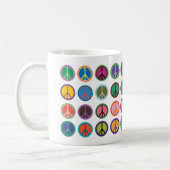 平和カラフル記号 コーヒーマグカップ (左)