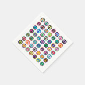 平和カラフル記号 スタンダードカクテルナプキン (角)