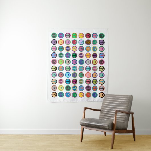 平和カラフル記号 タペストリー (インサイチュ)