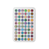 平和カラフル記号 バスマット (正面縦)