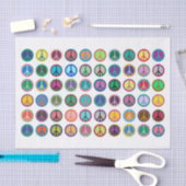 平和カラフル記号 薄葉紙 (クラフト)