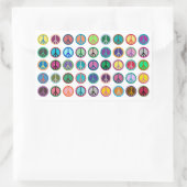 平和カラフル記号 長方形シール (バッグ)