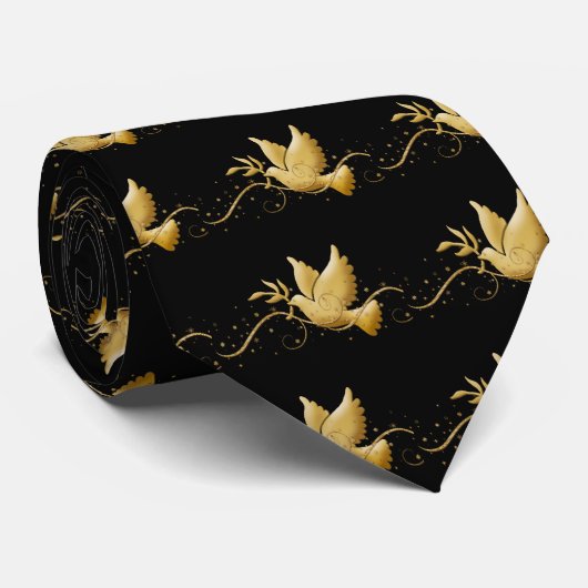 平和キリスト教のイベントのタイの金ゴールドの鳩 ネクタイ (ロール)