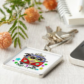 平和キーホルダーのためのパグ キーホルダー (側面)