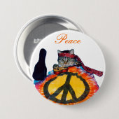 平和ギター猫ボタンPin 缶バッジ (正面&裏面)