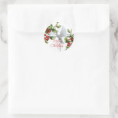 平和クリスチャンの白い鳩のミスタントクリスマス ラウンドシール (バッグ)