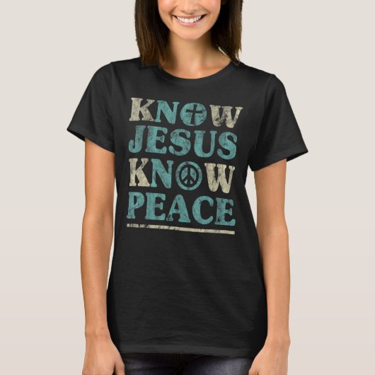 平和クリスチャンをイエス様に知っている Tシャツ (正面)