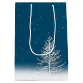 平和クリスマスオーナメント付きホワイト鳩 ミディアムペーパーバッグ (裏面)