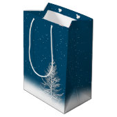 平和クリスマスオーナメント付きホワイト鳩 ミディアムペーパーバッグ (裏面アングル)