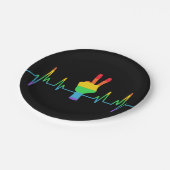 平和ゲイハートビートLGBT ペーパープレート (アングル)