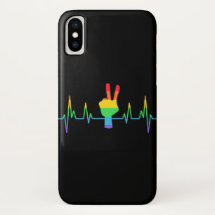 平和ゲイハートビートLGBT iPhone X ケース