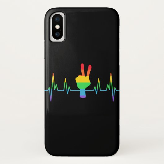 平和ゲイハートビートLGBT Case-Mate iPhoneケース (裏面)