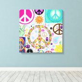 平和コラージュ キャンバスプリント (インサイチュ (ウッドフロア))