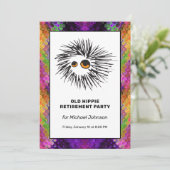 平和サイケデリックサインHippie退職パーティー 招待状 (スタンド正面)
