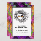 平和サイケデリックサインHippie退職パーティー 招待状 (正面/裏面)