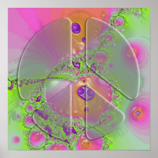 平和サイケデリック標識ポスター ポスター (正面)