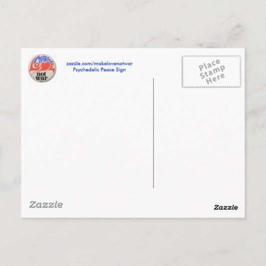 平和サイケデリック標識 ポストカード (裏面)