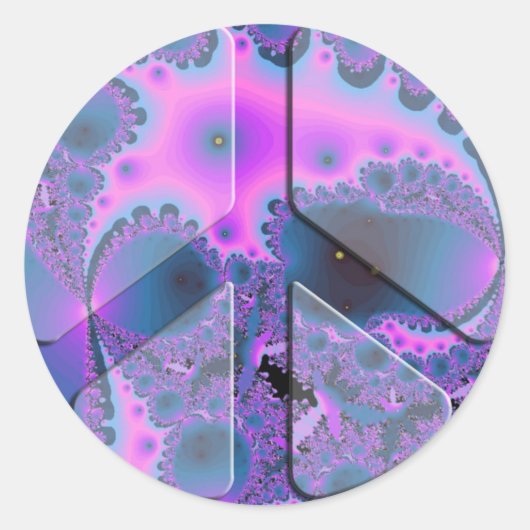 平和サイケデリック標識 ラウンドシール (正面)