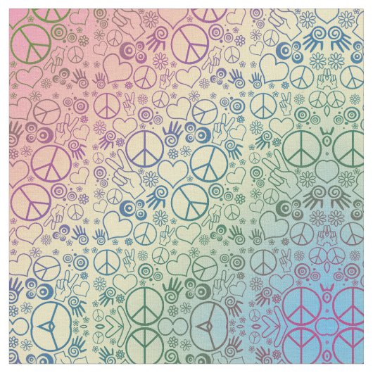 平和サインのシンボル虹 ファブリック (クローズアップ)