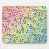 平和サインのシンボル虹 マウスパッド (正面)