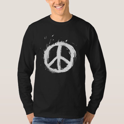 平和サインのヒッピーグランジ記号 Tシャツ (正面)