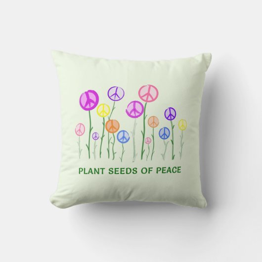 平和サインの花 クッション (正面)