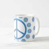 平和サインの花 コーヒーマグカップ (正面右)