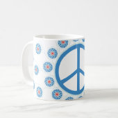 平和サインの花 コーヒーマグカップ (正面左)