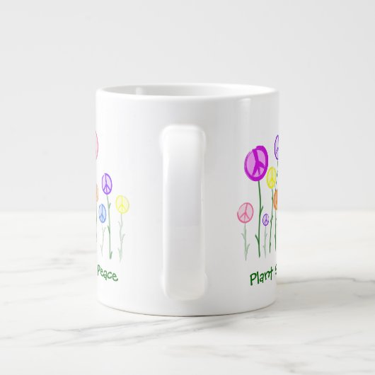 平和サインの花 ジャンボコーヒーマグカップ (裏面)