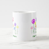 平和サインの花 ジャンボコーヒーマグカップ (正面)