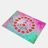 平和サインの花 ドアマット (アングル)