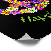 平和サインフローラ平和ラブハピネス ポスター (角)