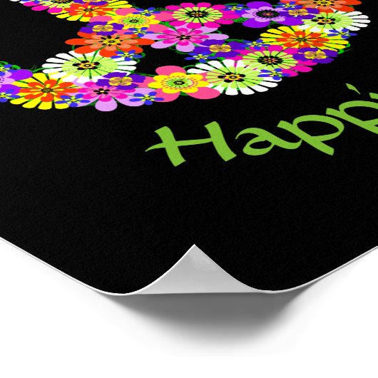 平和サインフローラ平和ラブハピネス ポスター (角)