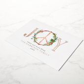 平和サイン喜び愛のクリスマス素朴 箔招待状 (回転した状態)