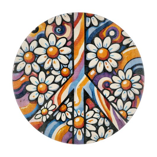 平和サイン平和ヒッピー カッティングボード (正面)