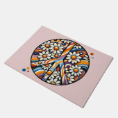 平和サイン平和ヒッピー ドアマット (アングル)