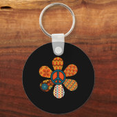 平和サイン愛60s 70s溝深いヒッピー衣装ホール キーホルダー (正面)