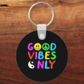 平和サイン愛60s 70s溝深いヒッピー衣装ホール キーホルダー (正面)