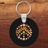 平和サイン愛60s 70s溝深いヒッピー衣装ホール キーホルダー (正面)