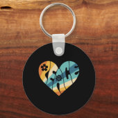 平和サイン愛60s 70s溝深いヒッピー衣装ホール キーホルダー (正面)